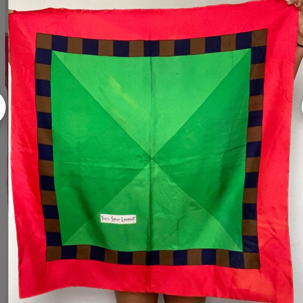 Vintage Yves Saint Laurent Multicolor Silk Scarf